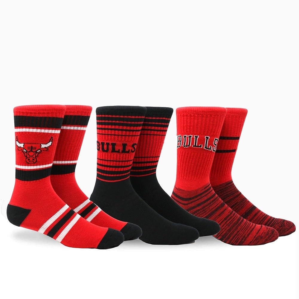 Chicago Bulls Men's Red and Black Socks Set size XL